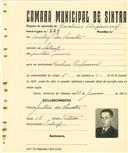 Registo de matricula de cocheiro profissional em nome de Aníbal dos Santos, morador no Sabugo, com o nº de inscrição 629.