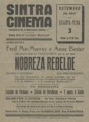 Programa do filme "Nobreza rebelde" com a participação dos atores Fred Mac Murray e Anne Baxter.