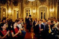 Público a assistir ao concerto de Liana Issakadze / Sequeira Costa, na sala da música, no Palácio Nacional de Queluz, durante o Festival de Música de Sintra.
