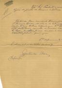 Requerimento feito por Gertrudes Rosa ao Presidente da Junta de Paróquia de Colares para receber a esmola de 1$00 escudo do legado de Colares.