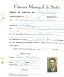 Registo de matricula de carroceiro em nome de Francisco de Jesus Baleia, morador em Silva, com o nº de inscrição 2115.