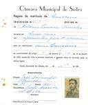 Registo de matricula de carroceiro em nome de António Lourenço Perricho, morador em Casas Novas, com o nº de inscrição 2114.