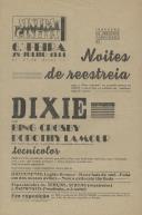 Programa do filme "Dixie" com a participação dos atores Bing Crosby e Dorothy Lamour.