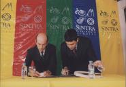 Marco Almeida, vereador da Câmara Municipal de Sintra, na assinatura do protocolo com os Bombeiros Voluntários de Almoçageme.