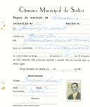 Registo de matricula de carroceiro em nome de Domingos Duarte, morador em Rio de Cões, com o nº de inscrição 2124.