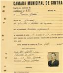 Registo de matricula de cocheiro profissional em nome de Francisco Martins, morador em Massamá, com o nº de inscrição 999.