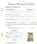 Registo de matricula de carroceiro em nome de Rui dos Santos Filipe, morador no Mucifal, com o nº de inscrição 2110.