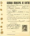 Registo de matricula de carroceiro 2 animais em nome de Joaquina [...] Rodrigues, moradora na Tapada, com o nº de inscrição 1808.