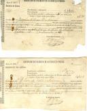 Certificados de pagamento de contribuição predial referentes aos anos de 1850 a 1870.