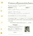 Registo de matricula de carroceiro em nome de Domingas Maria Sapina, moradora em Odrinhas, com o nº de inscrição 1731.