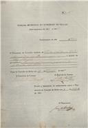 Ordem de cobrança para pagamento de uma licença  passada a Pedro António Vidinha, morador em Barcarena.