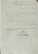 Ordem de cobrança para pagamento de uma licença  passada a Francisco Tomás Carrasqueiro morador na Venda Seca.