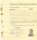 Registo de matricula de carroceiro em nome de Jerónimo Rodrigues, morador no Casal da Portela, com o nº de inscrição 1830.