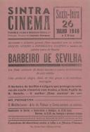 Programa do filme "Barbeiro de Sevilha" com a participação dos atores Miguel Ligero e Estrellita Castro.