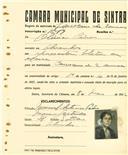 Registo de matricula de carroceiro 2 animais em nome de Olivia Pedro, moradora em Alvarinhos, com o nº de inscrição 1619.