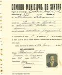 Registo de matricula de cocheiro profissional em nome de António Feliciano, morador na Quinta do Pombal, com o nº de inscrição 644.