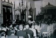 Reprodução de uma fotografia antiga do Festival de Música de Sintra no Palácio Nacional de Sintra.