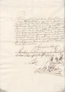Recibo de pagamento feito pelo clérigo João de Sousa Maxia de 192.000 réis que o falecido marquês pai do Marquês de Marialva declarou dever em testamento, ao referido clérigo.