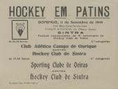 Programa do Hóquei Clube de Sintra das comemorações do seu 9.º aniversário com vários jogos no Ringue Mário Costa Ferreira Lima no Parque Dr. Oliveira Salazar em Sintra no dia 11 de setembro de 1949.