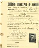 Registo de matricula de cocheiro profissional em nome de José de Santana Varela, morador em Belas, com o nº de inscrição 846.