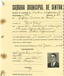 Registo de matricula de cocheiro profissional em nome de Zeferino Francisco da Luz, morador em Vale de Lobos, com o nº de inscrição 940.