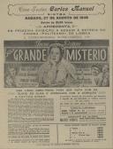 Programa do filme, comédia,  "Seu Grande Mistério", realizado por George, com a participação de Barbara Bel Geddes, Oscar Homolka e Philip Dorn.