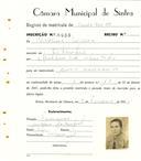 Registo de matricula de carroceiro em nome de Carolina Maria, moradora em Rebanque, com o nº de inscrição 1939.