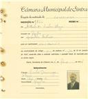 Registo de matricula de carroceiro em nome de Sebastião Vicente Alegre, morador em Magoito, com o nº de inscrição 1864.