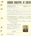 Registo de matricula de carroceiro de 2 ou mais animais em nome de José Ferreira Clero, morador em Cabriz, com o nº de inscrição 1934.
