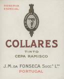 Rótulo para garrafas de vinho tinto ramisco de J. M. Fonseca Sucessores.
