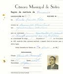 Registo de matricula de carroceiro em nome de Carlos Reis da Silva, morador em Arneiro dos Marinheiros, com o nº de inscrição 2079.