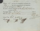 Recibo de pagamento da décima dos prédios do Marquês de Marialva que serve para o ano de 1823.