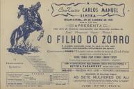 Programa do filme "O Filho do Zorro" com a participação de George Turner, Peggy Stewart e Edward Cassidy.