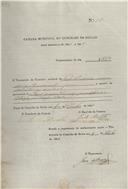 Ordem de cobrança para pagamento de uma licença  passada a João Pedroso morador em Barcarena.