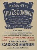 Programa do filme "Rio Escondido" realizado por Emilio Fernandez com a participação de Maria Felix.