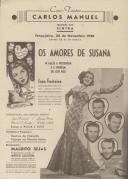 Programa do filme "Os Amores de Susana" realizado por William A. Seiter com a participação de Joan Fontaine, George Brent, Dennis O'Keefe e Walter Abel.