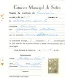 Registo de matricula de carroceiro em nome de Waldemar Duarte, morador em Morelena, com o nº de inscrição 2099.
