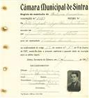 Registo de matricula de cocheiro amador em nome de João Augusto do Lago Blanco Martins, morador em Palmeiros, com o nº de inscrição 1058.