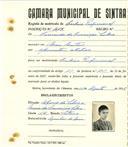 Registo de matricula de cocheiro profissional em nome de Fernando da Conceição Silva, morador em Mem Martins, com o nº de inscrição 1117.