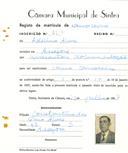 Registo de matricula de carroceiro em nome de Adelino Alves, morador na Assafora, com o nº de inscrição 2108.