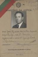 Bilhete de identificação de José Alfredo da Costa Azevedo como chefe da 1ª Secção do Tribunal Judicial do 5º Juízo Cível de Lisboa.