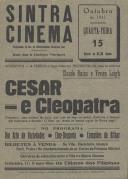 Programa do filme "César e Cleopatra" com a participação dos atores Claude Rains e Vivien Leigh.