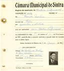 Registo de matricula de cocheiro profissional em nome de Romão Martins, morador em Belas, com o nº de inscrição 1069.