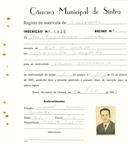 Registo de matricula de carroceiro em nome de José Francisco Gomes, morador em Rio de Mouro, com o nº de inscrição 1935.