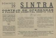 Programa do Cortejo de Oferendas a favor do Hospital da Vila de Sintra, uma iniciativa do Hóquei de Sintra que decorrerá a 20 de setembro de 1946.