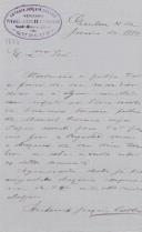 Carta de António Joaquim Coelho, merceeiro em Queluz, ao Administrador do Concelho de Sintra, perguntando pelo resultado do livramento de Francisco Ferreira.