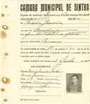Registo de matricula de carroceiro de 2 ou mais animais em nome de Maria Jesuina, moradora em Almoçageme, com o nº de inscrição 1970.