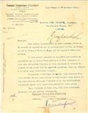 Ofício da Compagnie Internationale de Electricité a pedir informações sobre as condições do contrato com a emprersa Westinghouse.