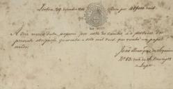 Recibo de pagamento de uma renda feito por João Henriques ao Marquês de Marialva.