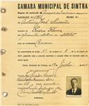 Registo de matricula de carroceiro de 2 ou mais animais em nome de António José Simões, morador na Pedra Firme, com o nº de inscrição 1981.